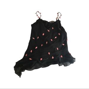 Small flower top - sequin connecting the flowers & flowers connected to sleeve